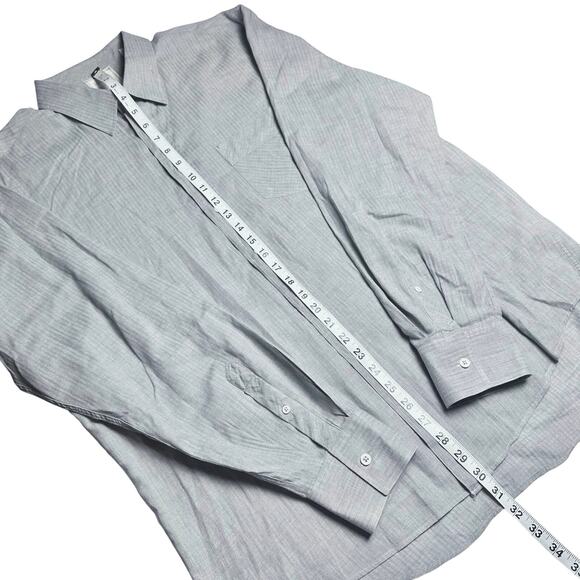 Billy Reid | Men | Brushed Gray Soft Cotton Standard Cut Button Down Shirt | XL - Picture 6 of 12